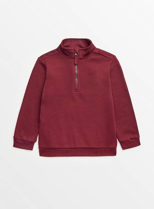 Dark Red Quarter Zip Sweatshirt 5 years